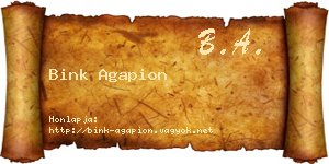 Bink Agapion névjegykártya